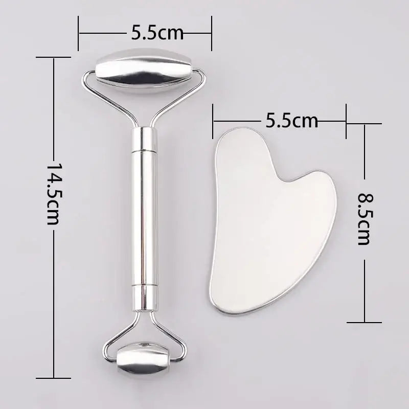 Stainless Steel Face Roller, Gua Sha Fascial Massage Tool